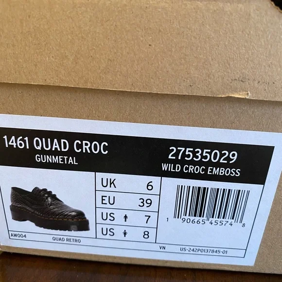 Dr. Martens 1461 CROC EMBOSS LEATHER PLATFORM SHOES - Picture 10 of 10